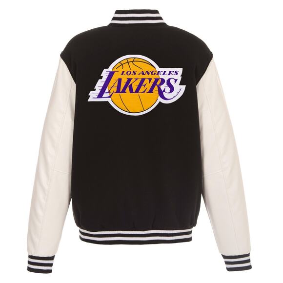 Los Angeles Lakers (NBA) Reversible Fleece Jacket with Faux Leather Sleeves - Picture 1 of 5